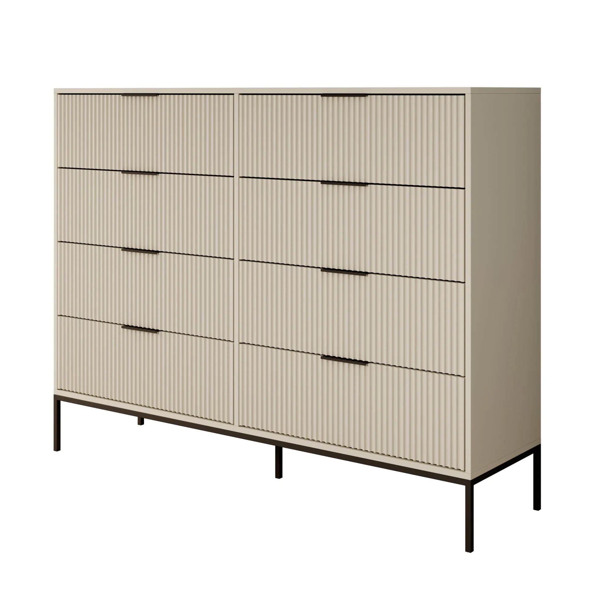 Delaware - Ladekast 8 lades - Beige - 150x40x116 cm