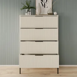 Delaware - Ladekast 4 lades - Beige - 76x40x116 cm