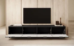 Delgado - TV-Meubel met 4 deuren - Mat zwart - 200 cm