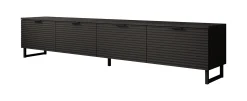 Delgado - TV-Meubel met 4 deuren - Mat zwart - 200 cm