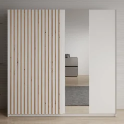 Deliryon - Kledingkast met schuifdeuren - Wit - 200x62x199 cm