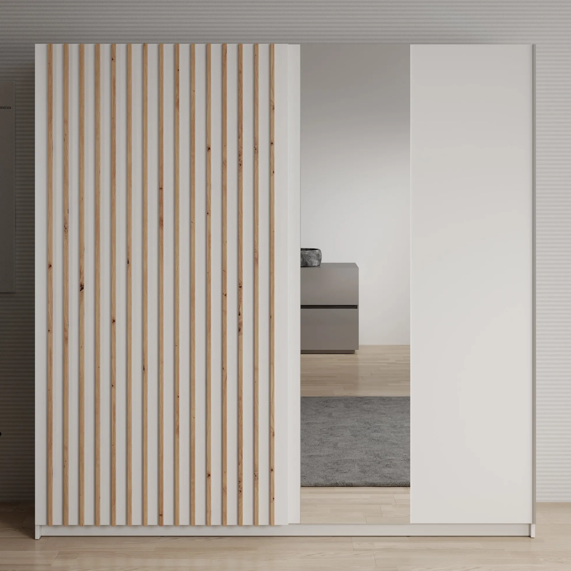 Deliryon - Kledingkast met schuifdeuren - Wit - 200x62x199 cm