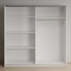 Deliryon - Kledingkast met schuifdeuren - Wit - 200x62x199 cm