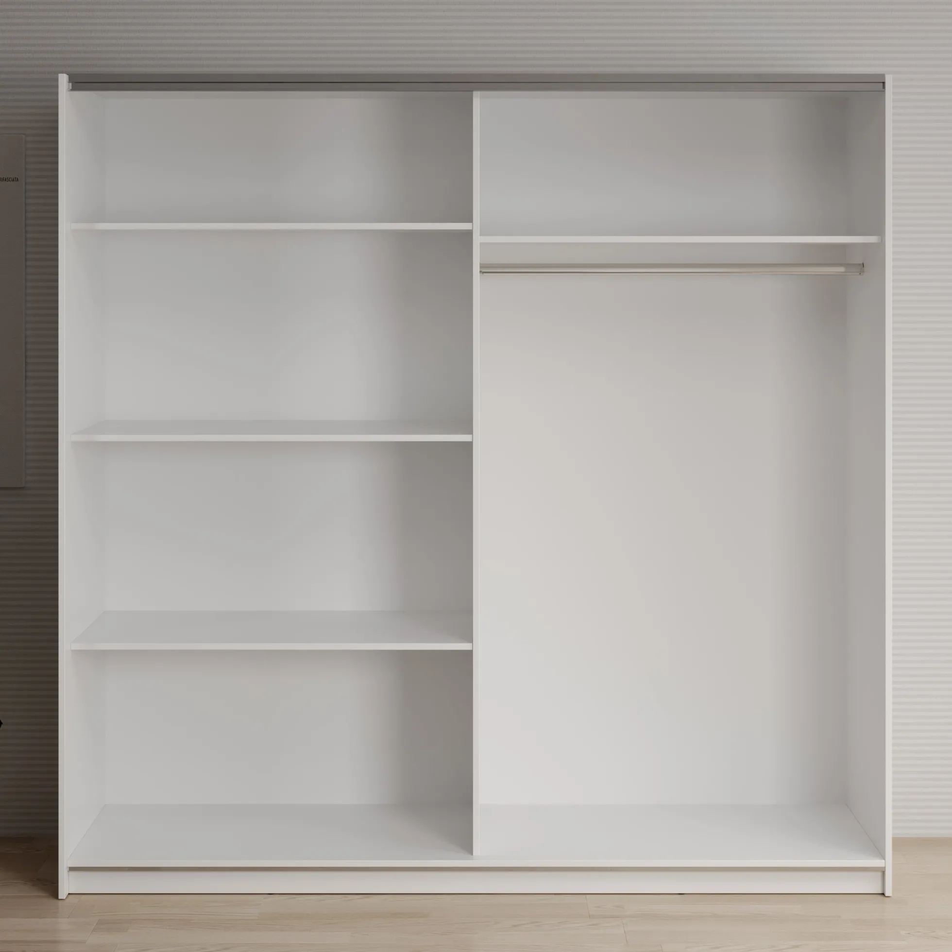 Deliryon - Kledingkast met schuifdeuren - Wit - 200x62x199 cm