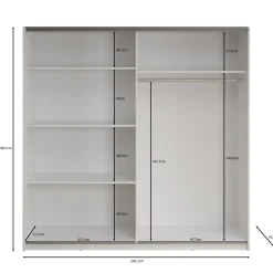 Deliryon - Kledingkast met schuifdeuren - Zwart - 200x62x199 cm