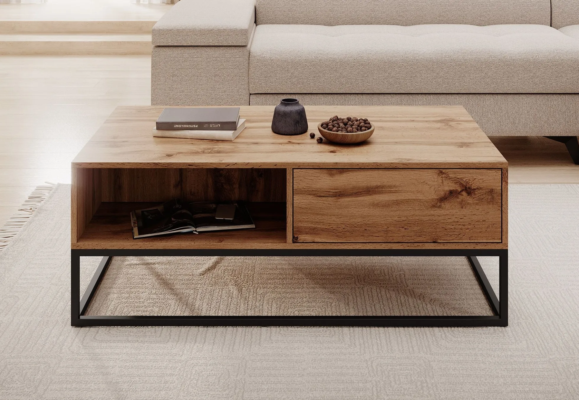 Delta - Salontafel met lades - Eiken