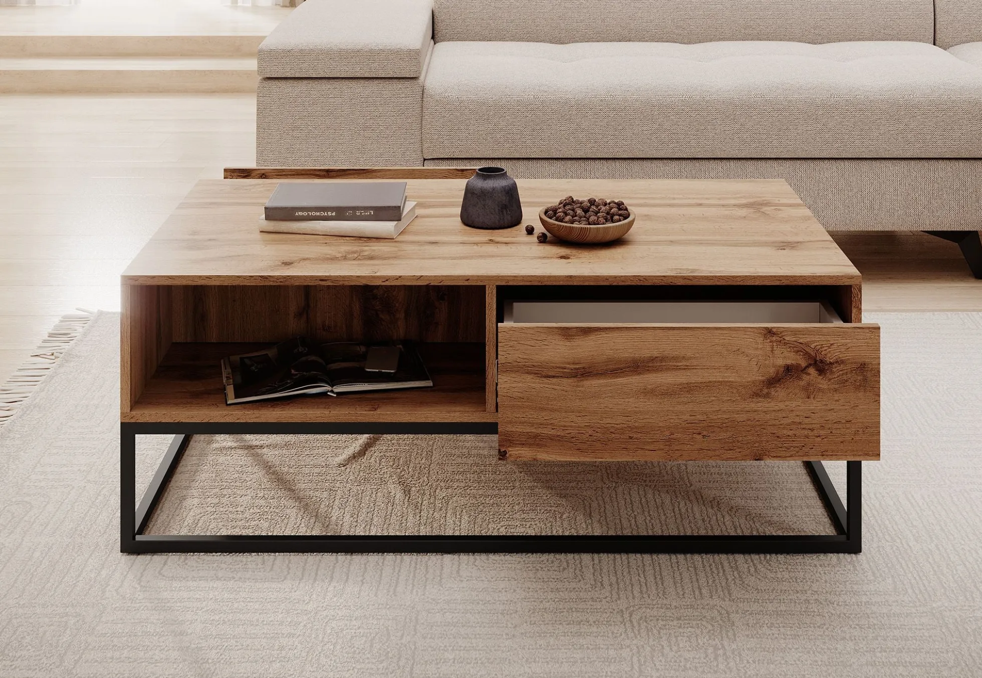 Delta - Salontafel met lades - Eiken