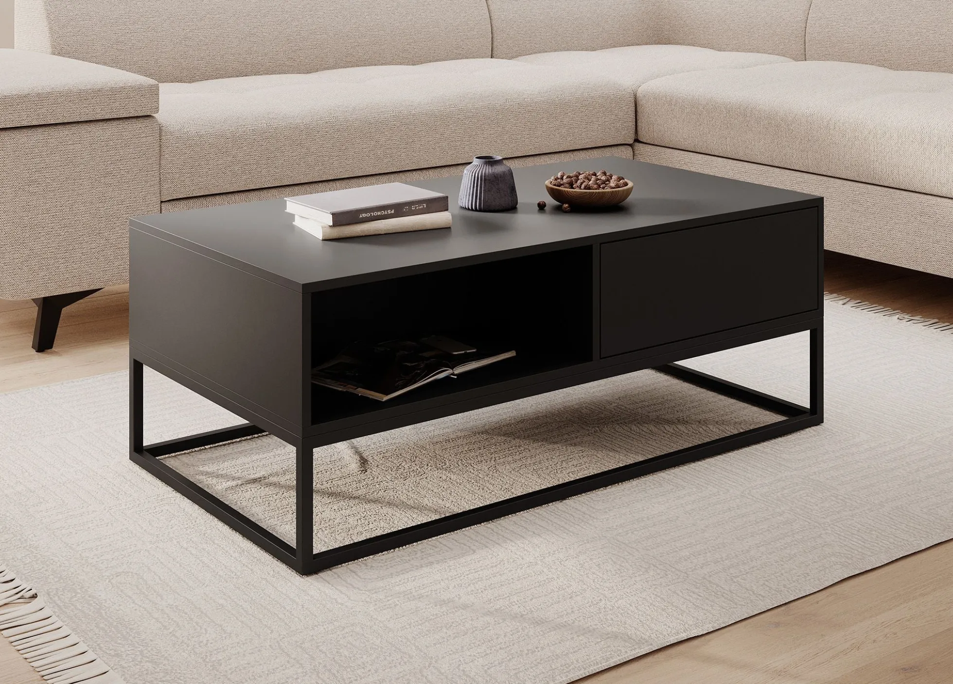 Delta - Salontafel met lades - Zwart