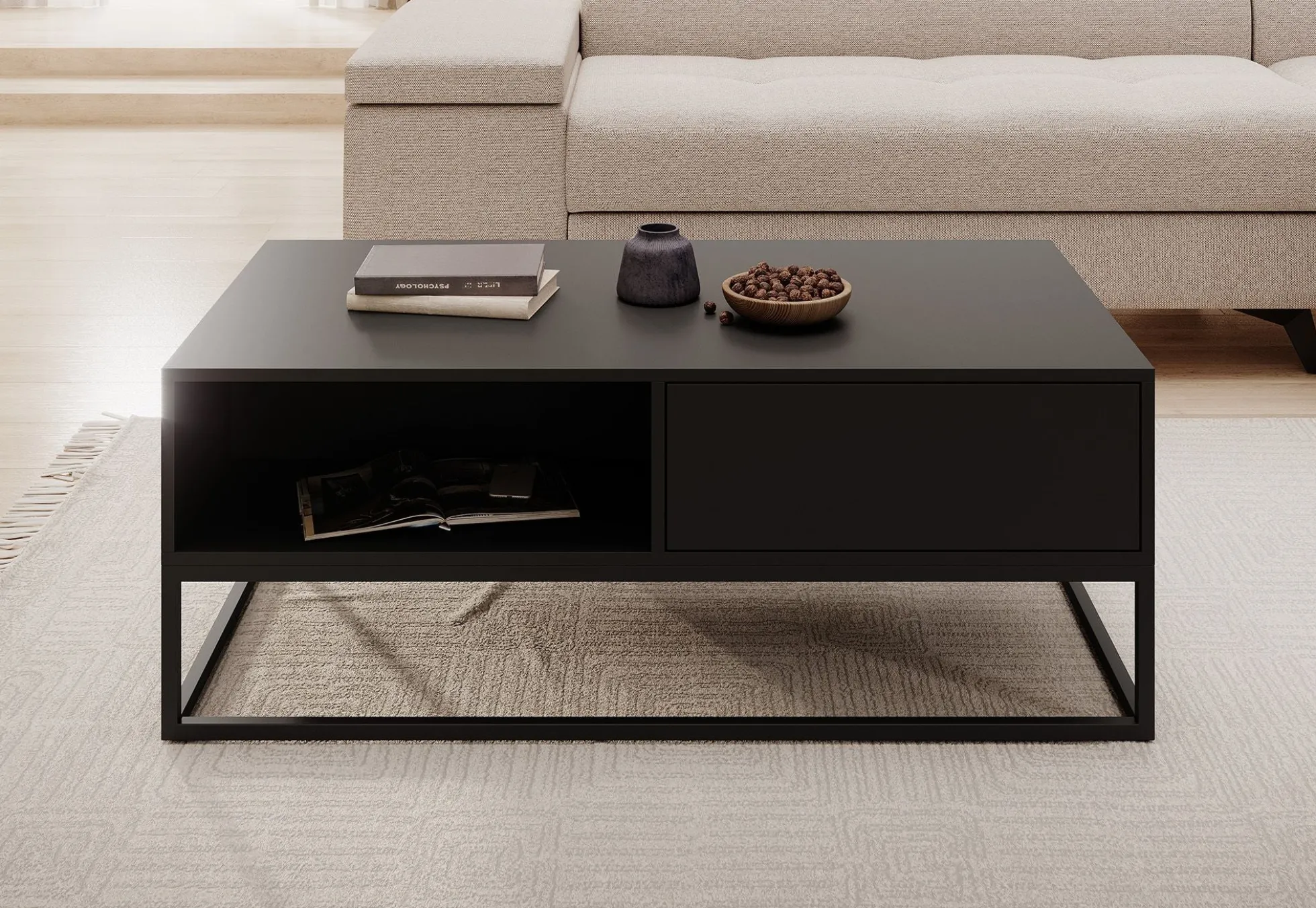 Delta - Salontafel met lades - Zwart