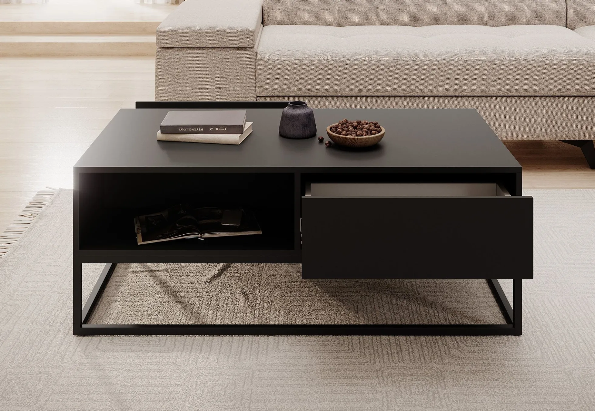 Delta - Salontafel met lades - Zwart