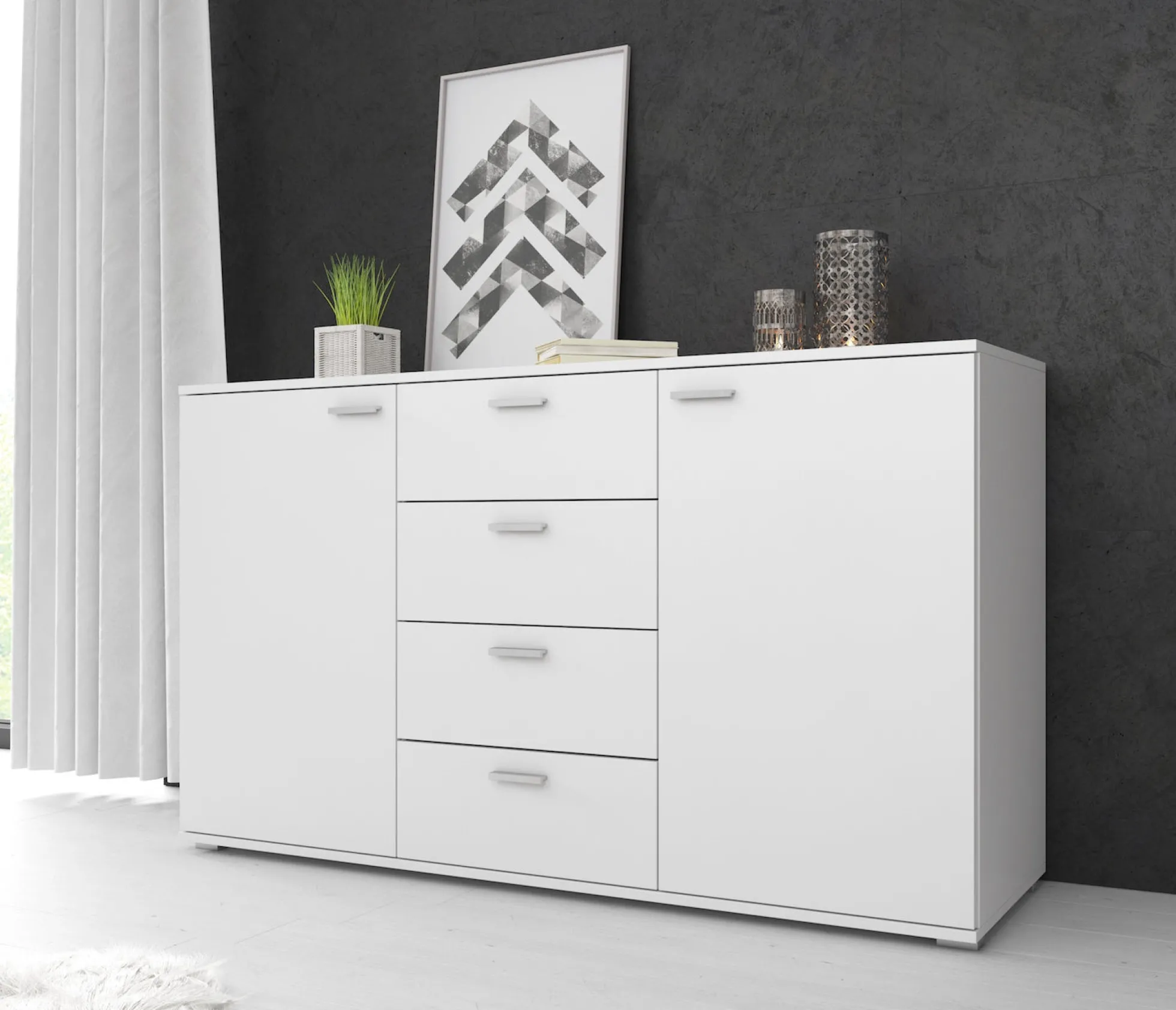 Dento - Dressoir - Wit - 150x40x85 cm