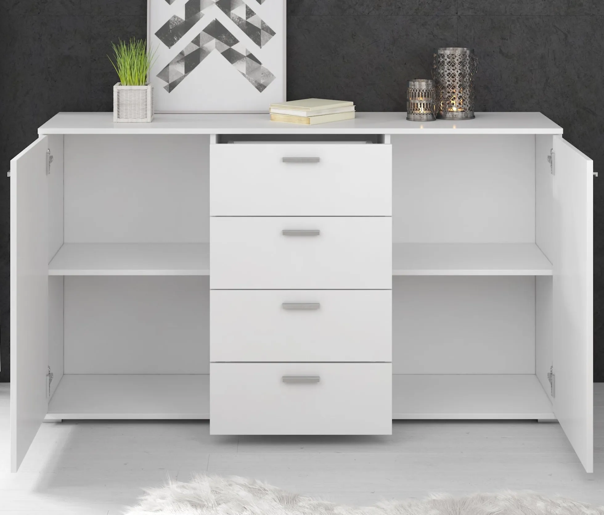 Dento - Dressoir - Wit - 150x40x85 cm
