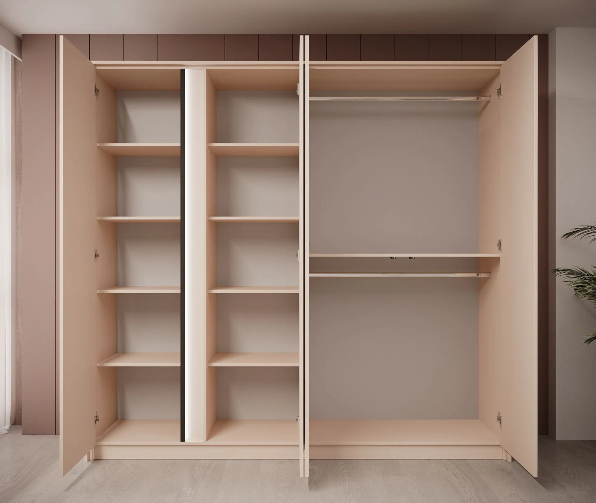 Desert - Kledingkast 4-deurs - Beige - 223x55x210 cm