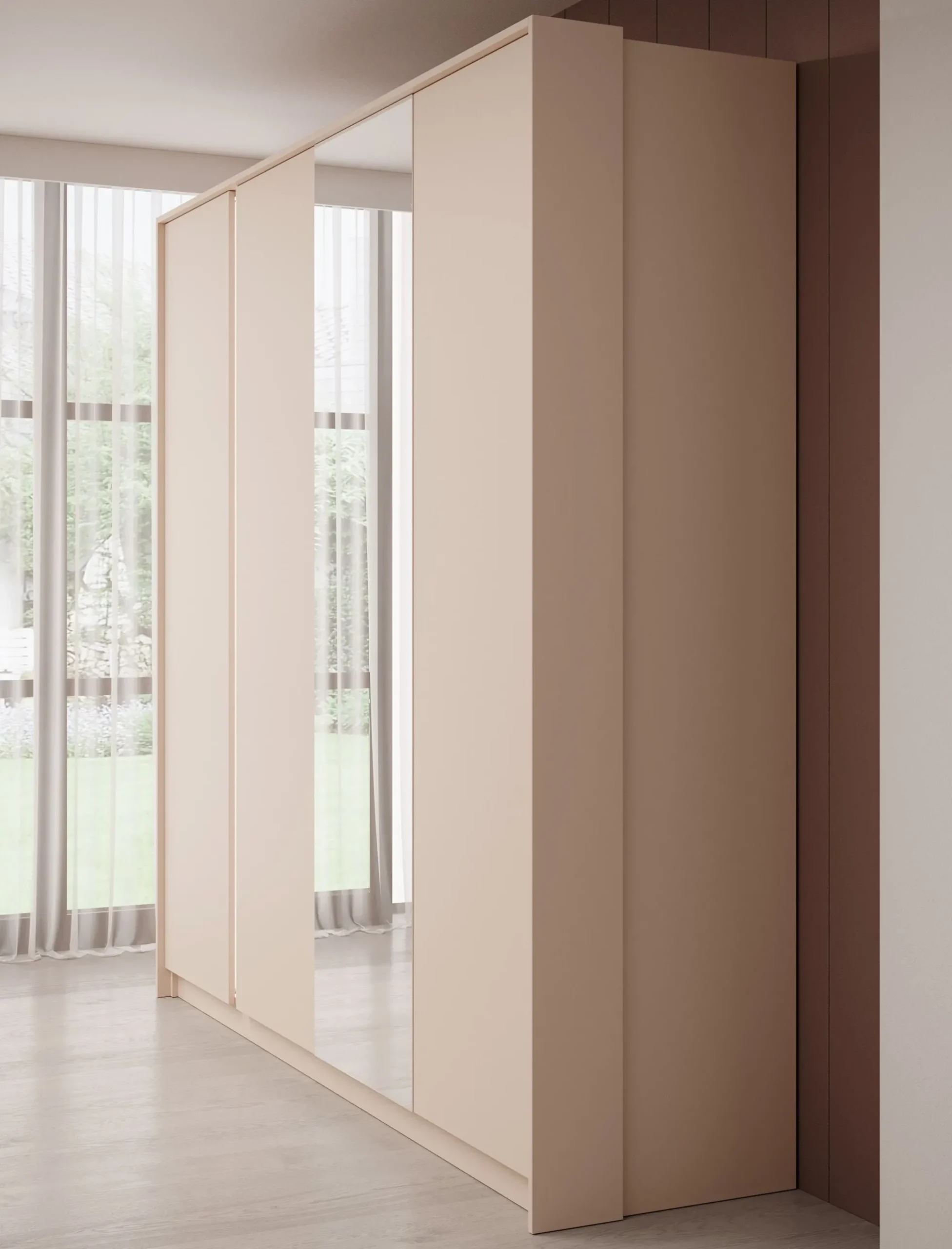 Desert - Kledingkast 4-deurs - Beige - 223x55x210 cm