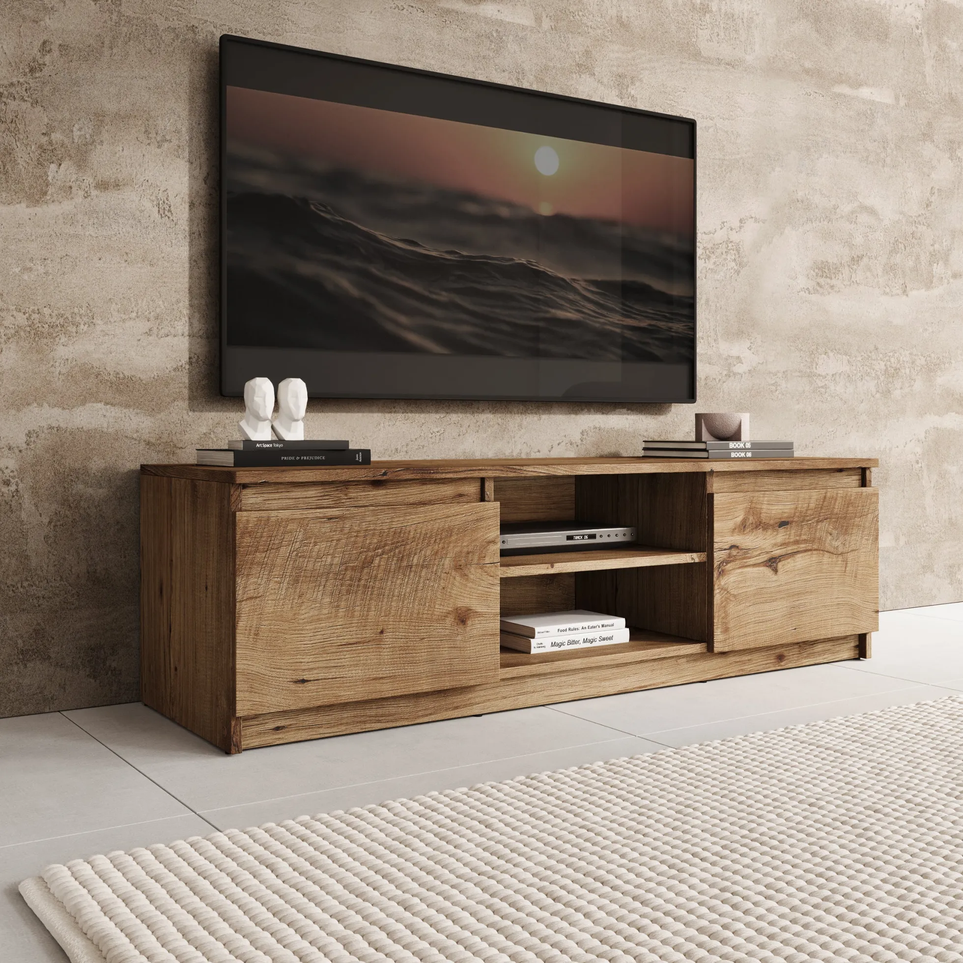 Diaz - TV-Meubel - Eiken - 120x38x36 cm