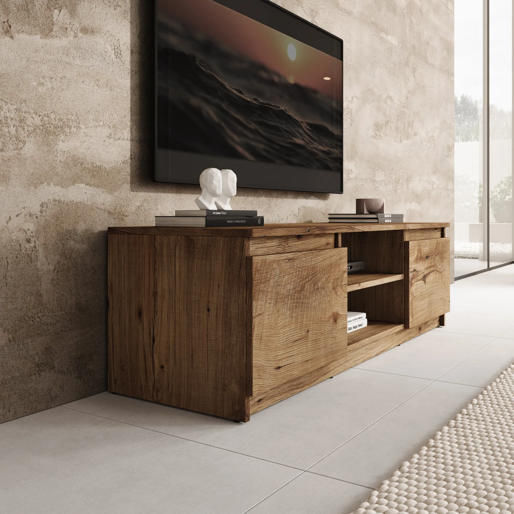 Diaz - TV-Meubel - Eiken - 120x38x36 cm