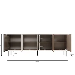Dimora - Dressoir - Beige - 200x40x75 cm