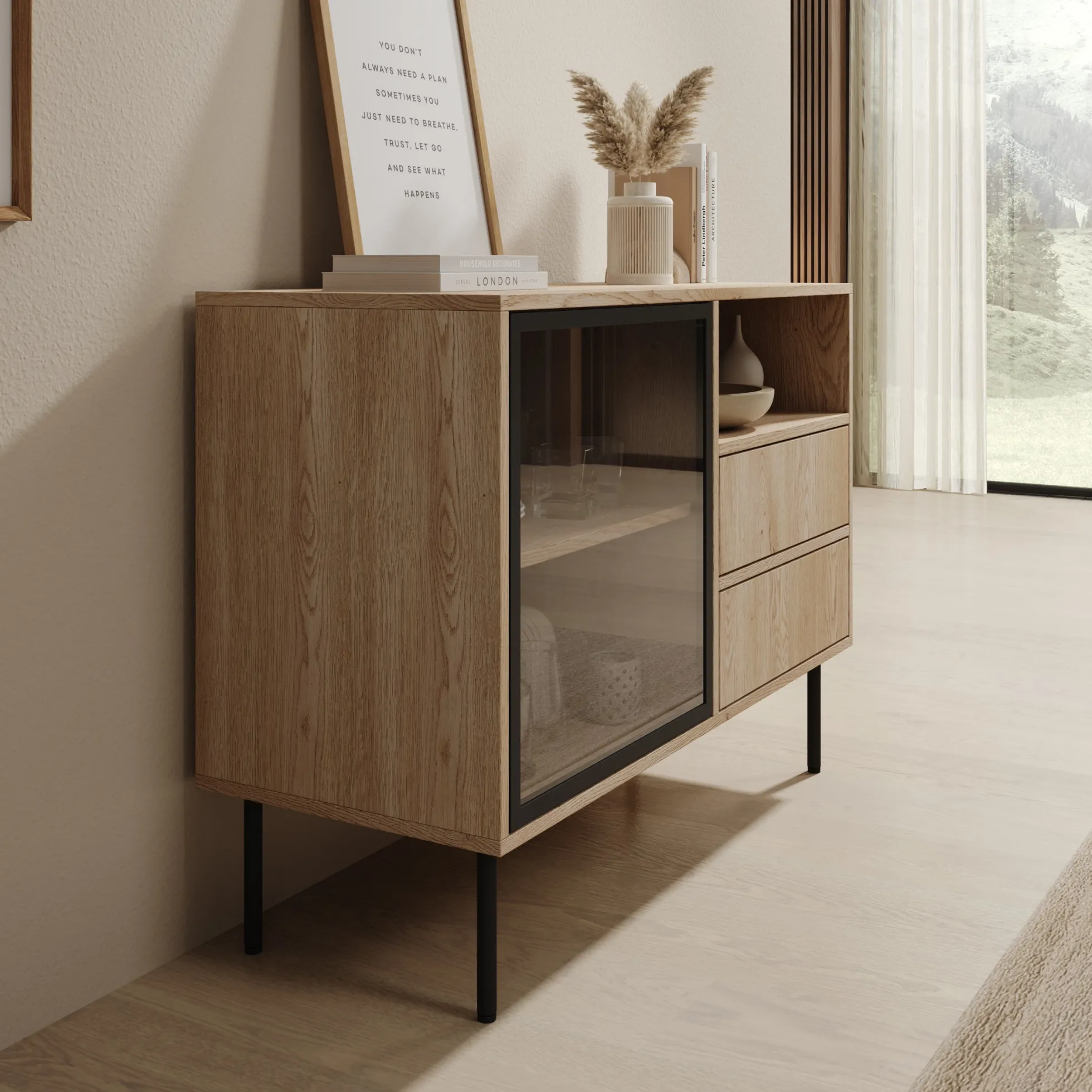 Dimora - Dressoir - Eikenpatroon - 100x40x80 cm