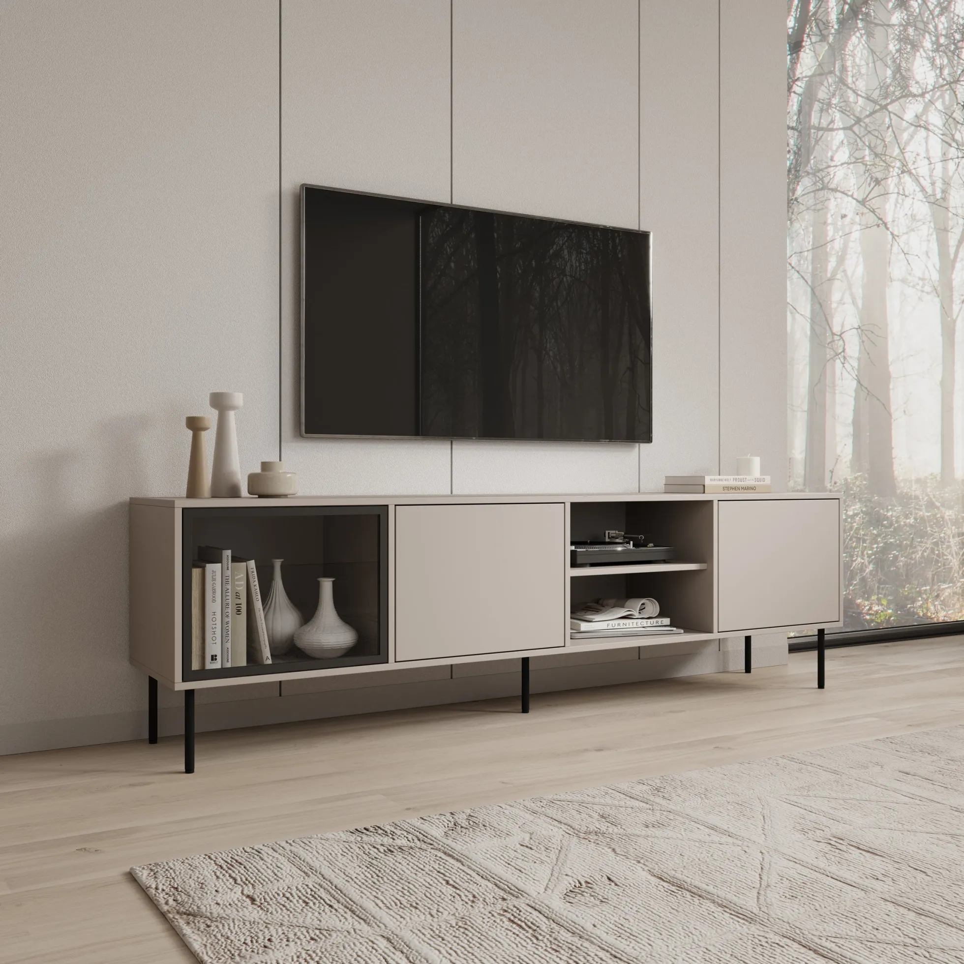 Dimora - TV-Meubel - Beige - 201x40x60 cm