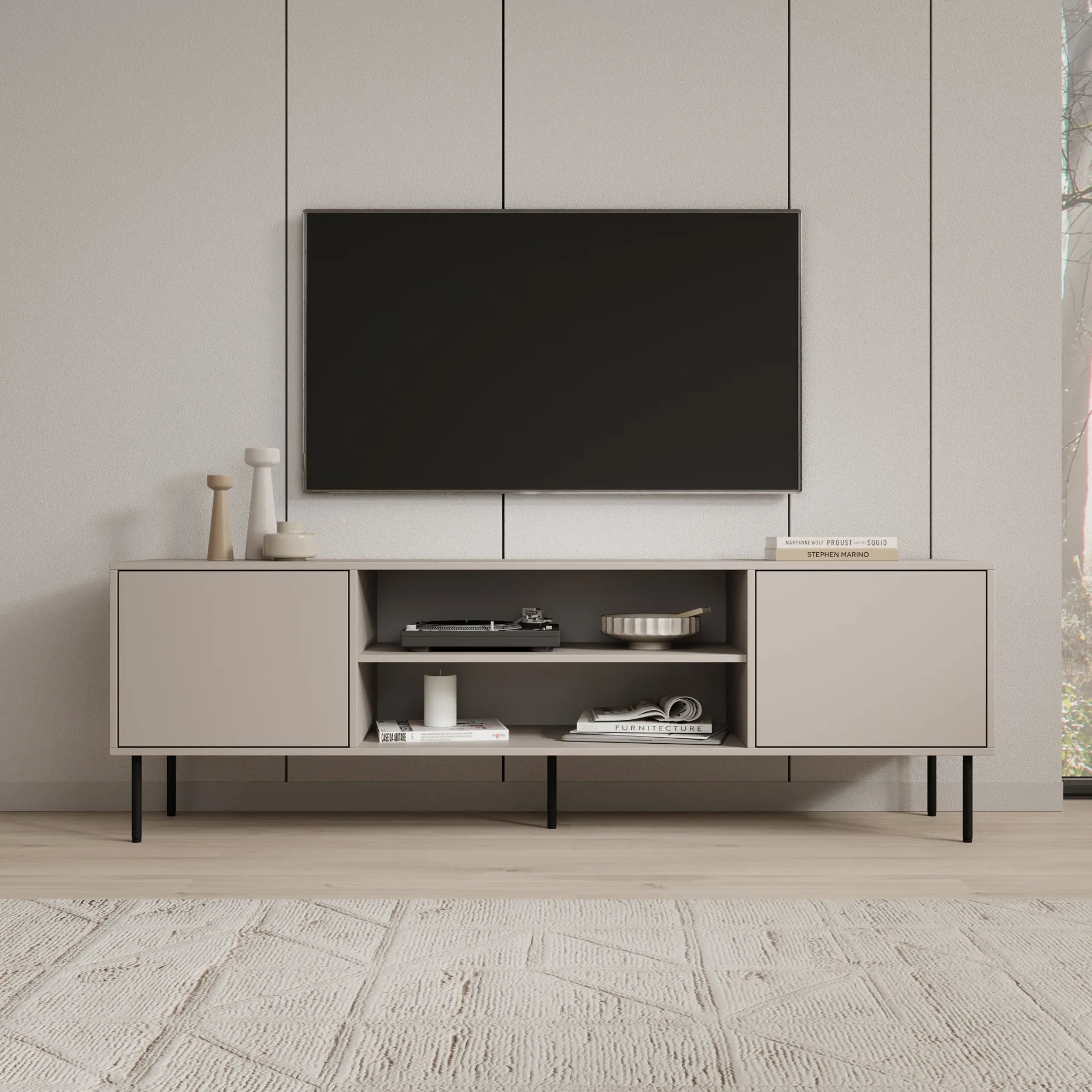 Dimora - TV-Meubel - Beige - 183x40x60 cm