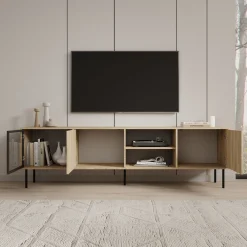 Dimora - TV-Meubel - Eikenpatroon - 201x40x60 cm