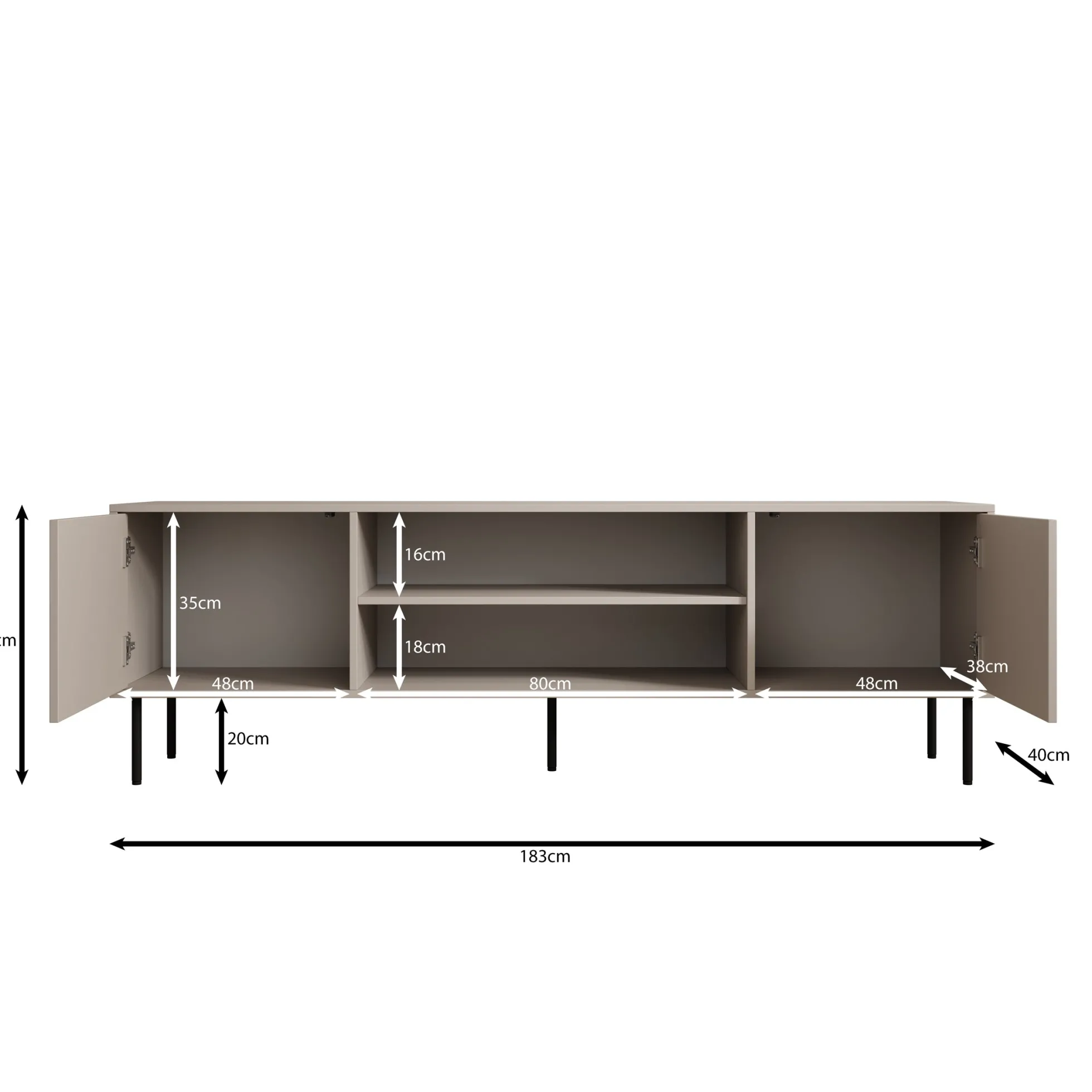Dimora - TV-Meubel - Eikenpatroon - 183x40x60 cm