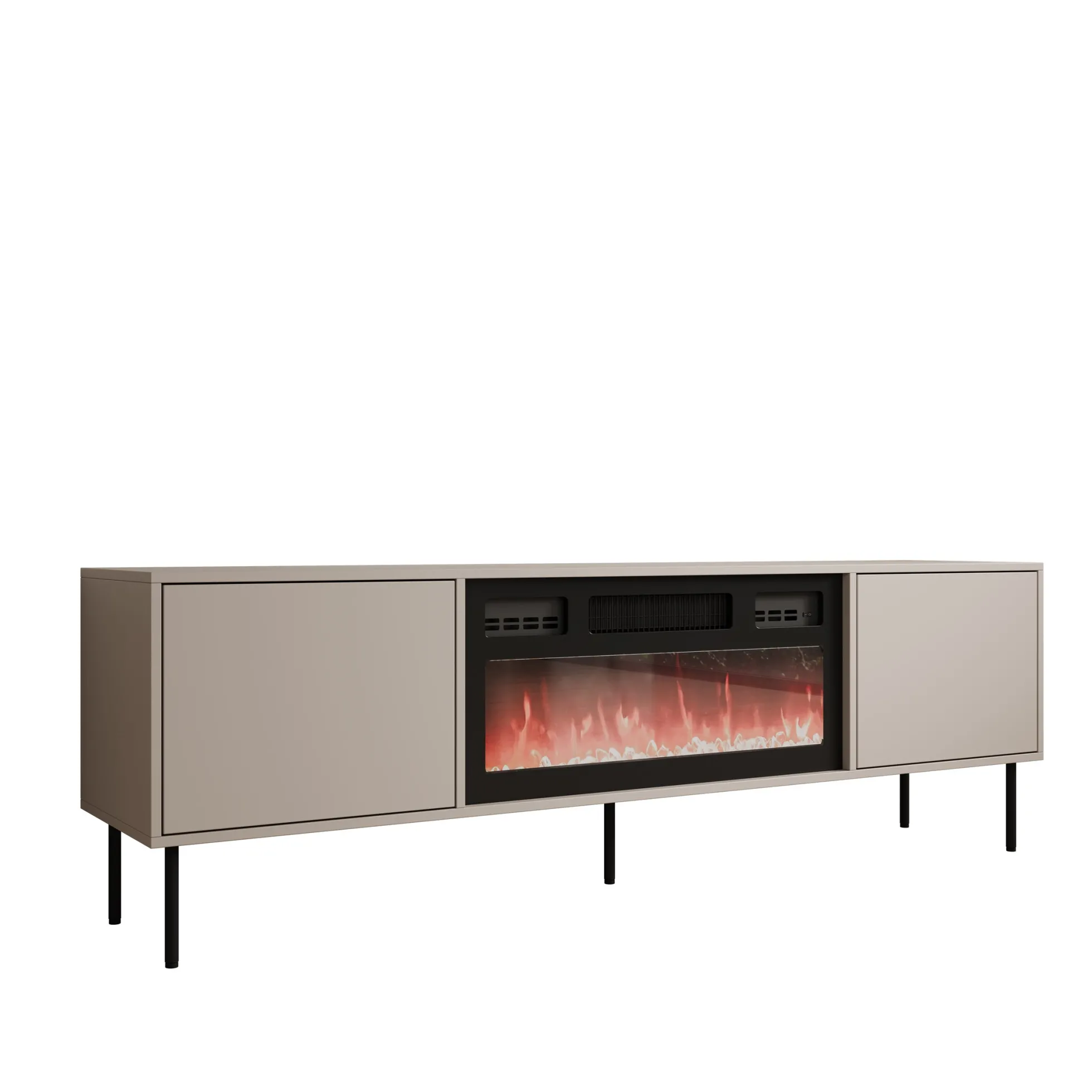 Dimora - TV-Meubel met sfeerhaard - Beige - 183x40x60 cm