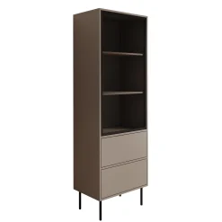 Dimora - Vitrinekast - Beige - 60x40x185 cm