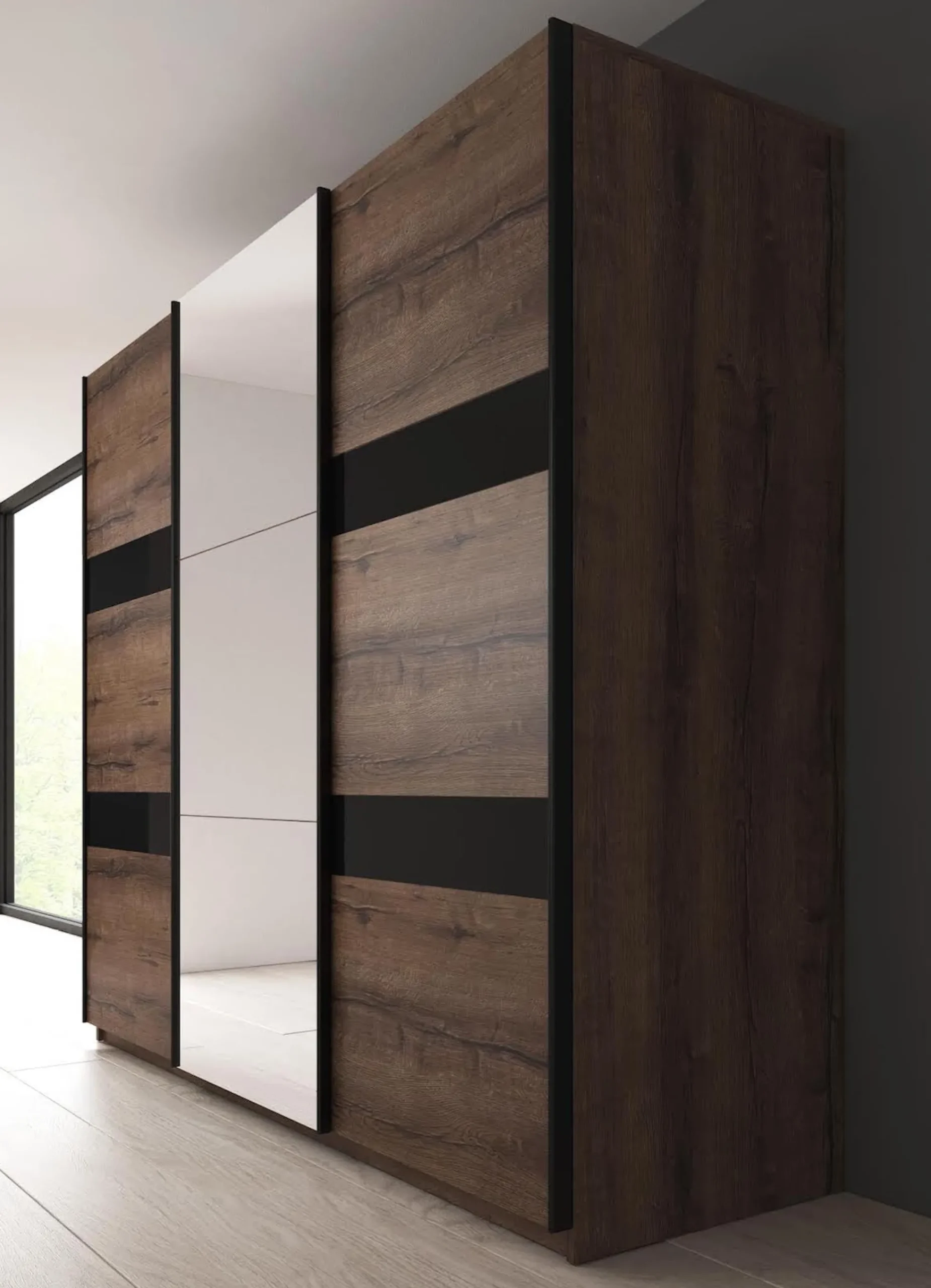 Diplo - Kledingkast met schuifdeuren - Eiken - 250x69x215 cm