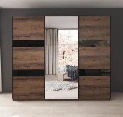 Diplo - Kledingkast met schuifdeuren - Eiken - 250x69x215 cm