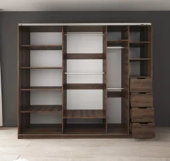 Diplo - Kledingkast met schuifdeuren - Eiken - 250x69x215 cm
