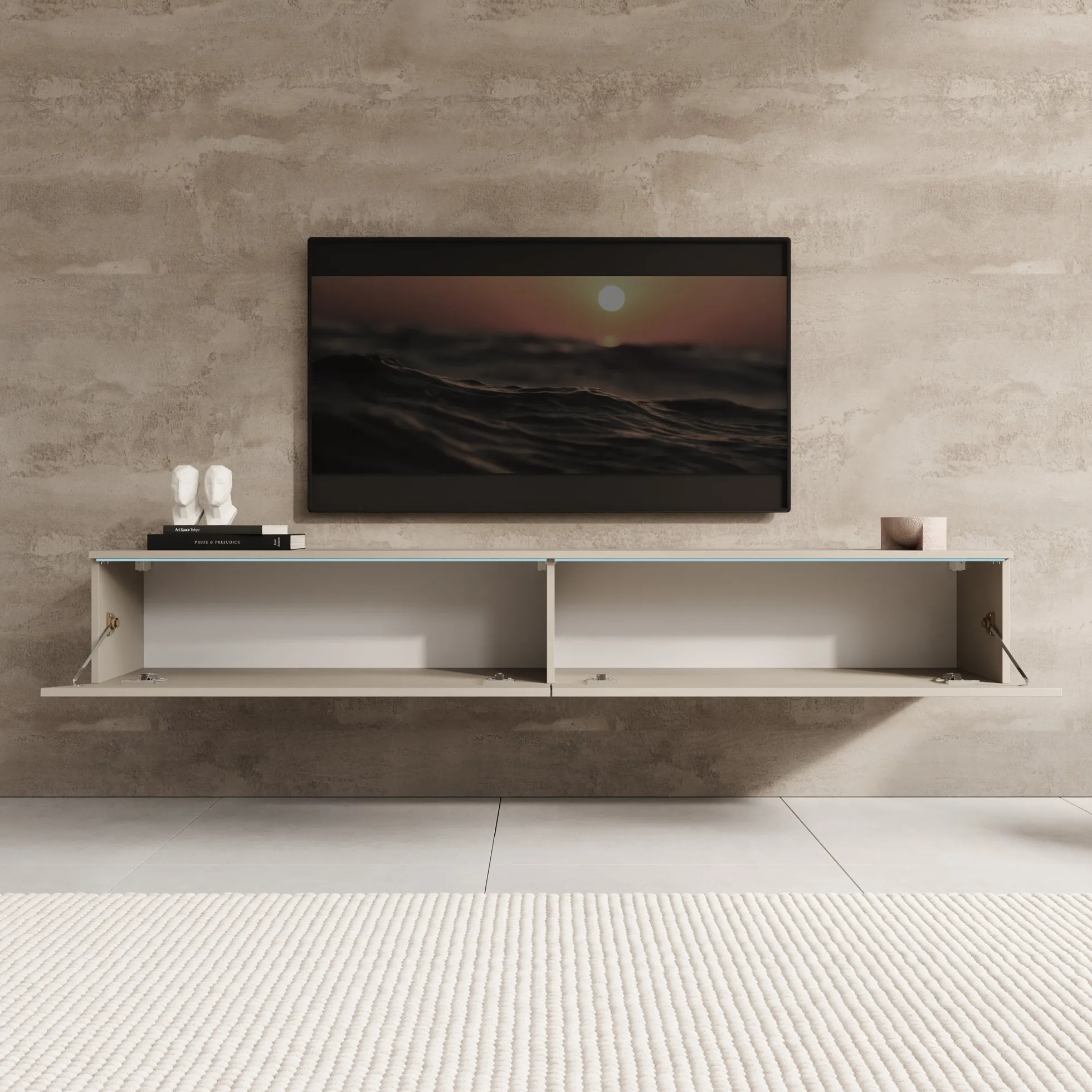 Dixon - TV-Meubel - Beige - 180x33x30 cm