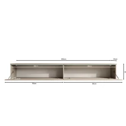 Dixon - TV-Meubel - Beige - 180x33x30 cm