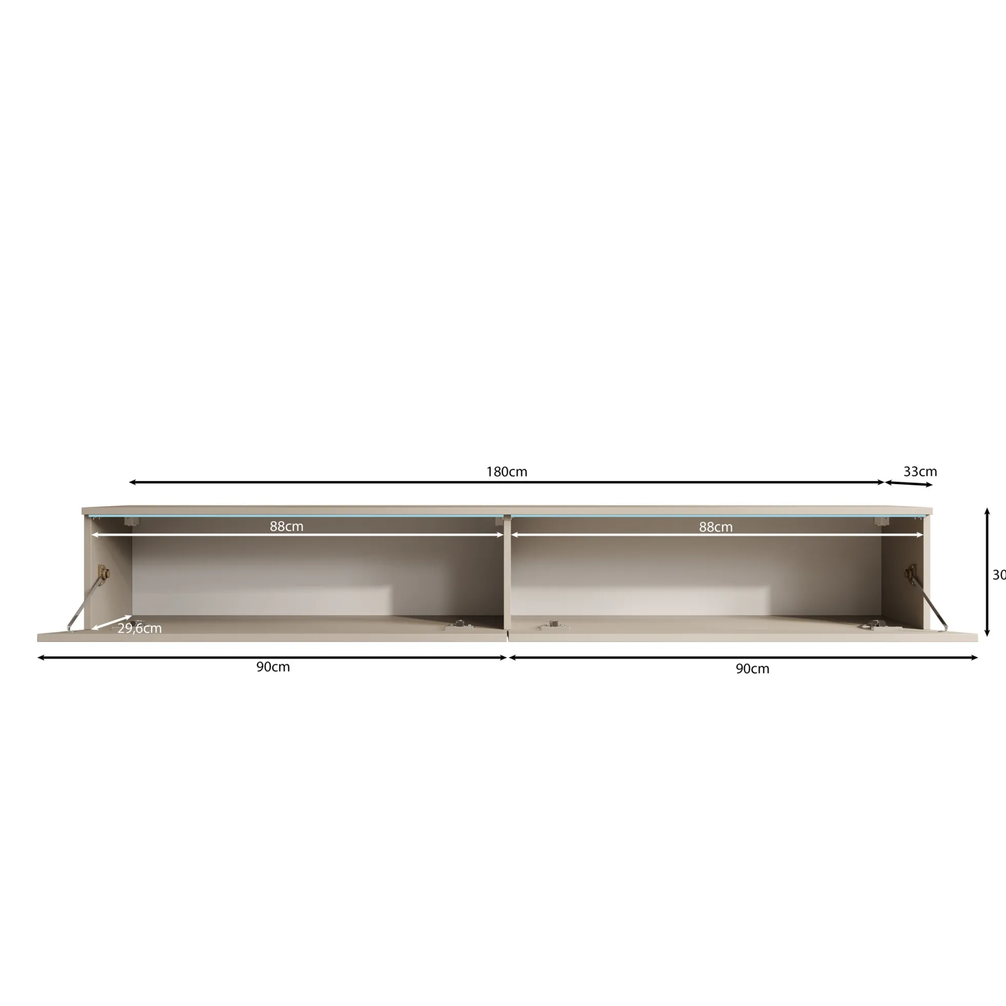 Dixon - TV-Meubel - Beige - 180x33x30 cm
