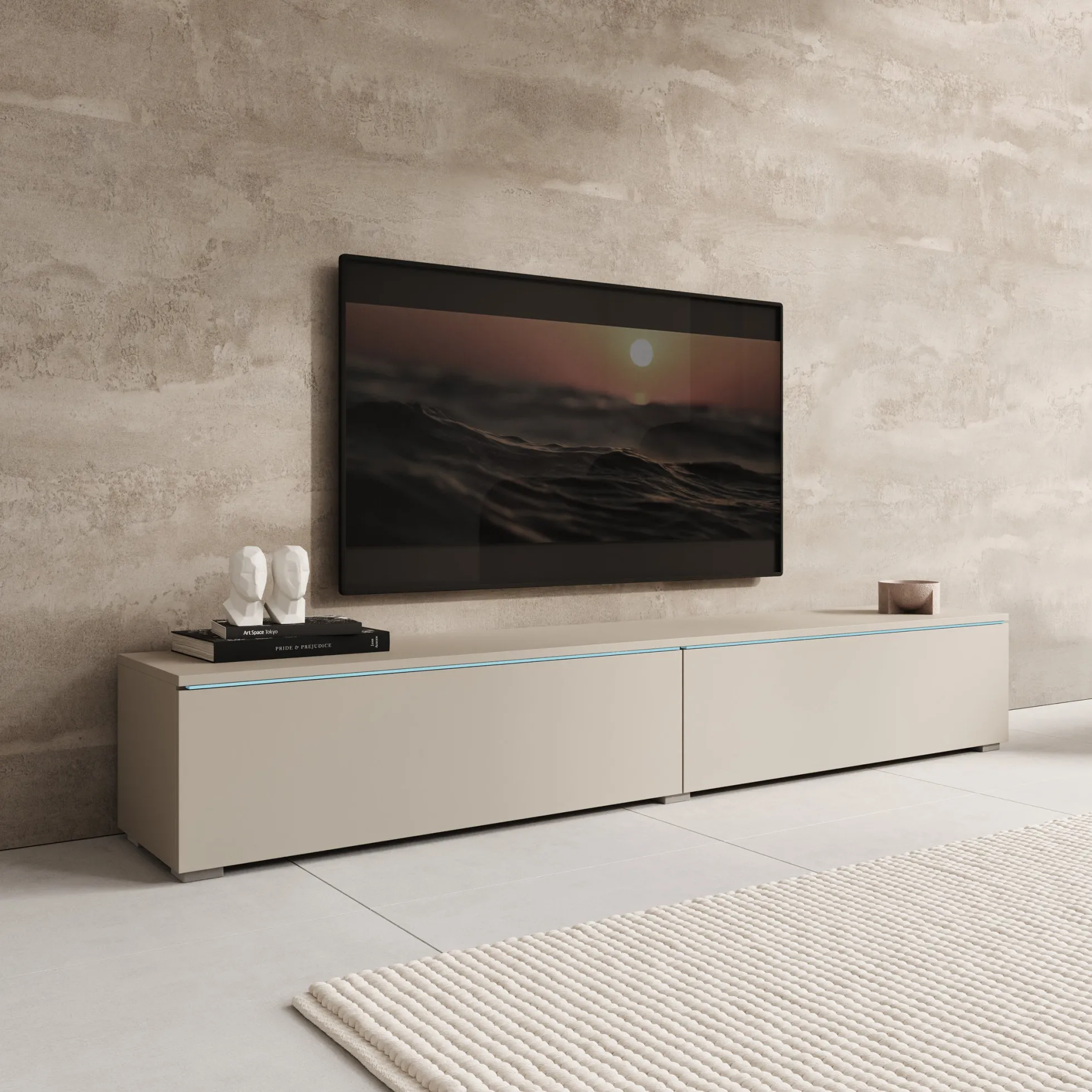 Dixon - TV-Meubel - Beige - 180x33x30 cm