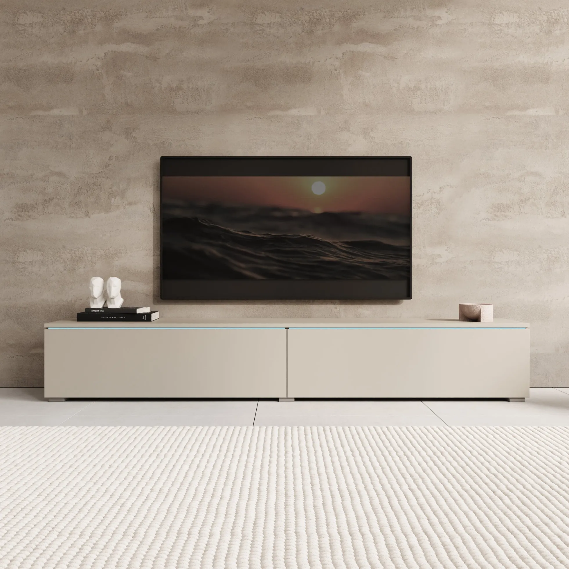 Dixon - TV-Meubel - Beige - 180x33x30 cm