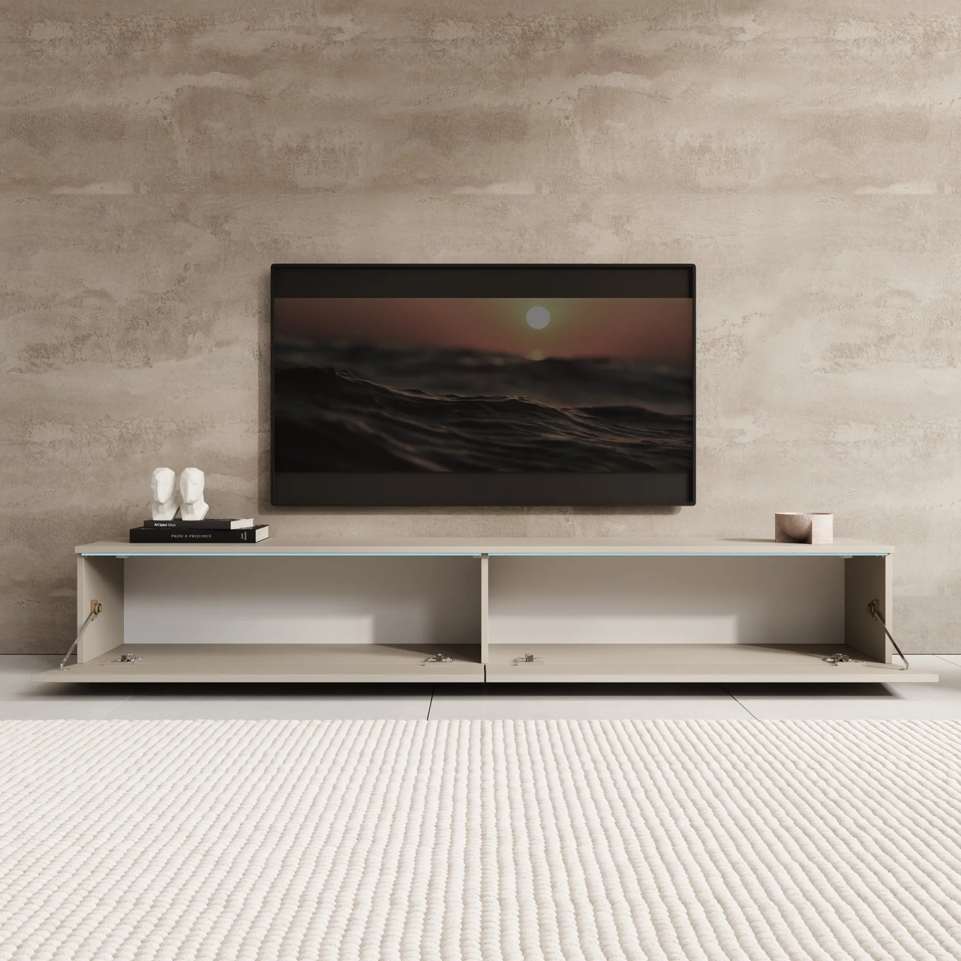 Dixon - TV-Meubel - Beige - 180x33x30 cm