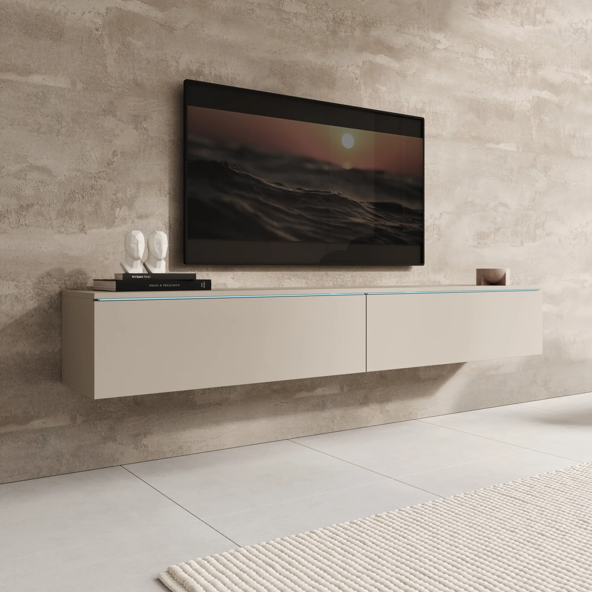 Dixon - TV-Meubel - Beige - 180x33x30 cm