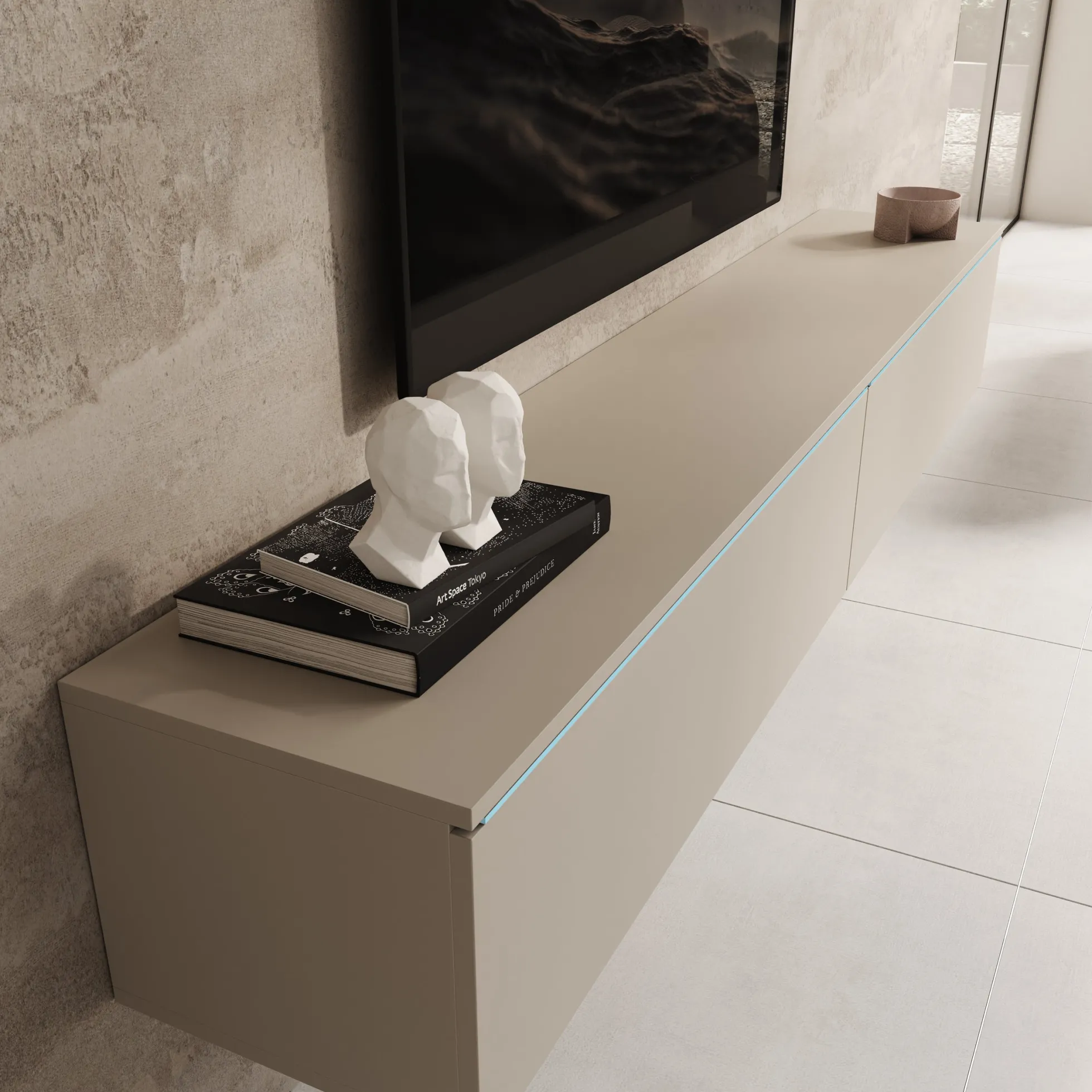 Dixon - TV-Meubel - Beige - 180x33x30 cm