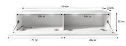 Dixon - TV-Meubel - Betonlook - 140 cm