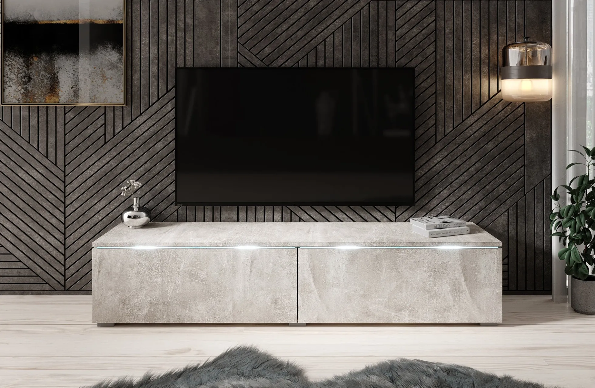 Dixon - TV-Meubel - Betonlook - 140 cm