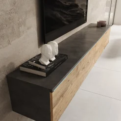 Dixon - TV-Meubel - Eiken/Grijs - 180x33x30 cm
