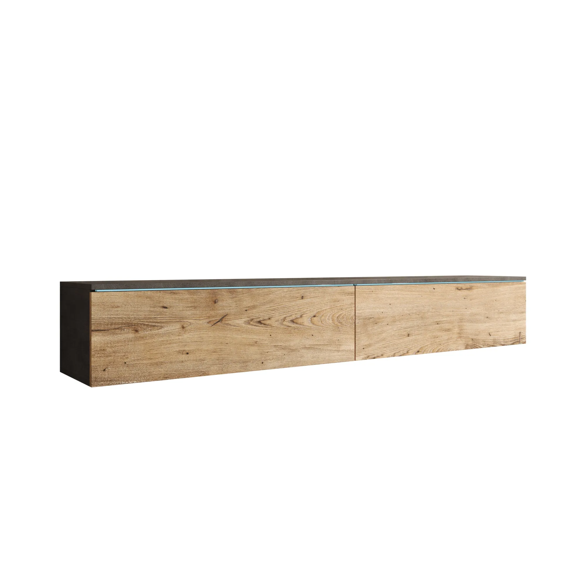 Dixon - TV-Meubel - Eiken/Grijs - 180x33x30 cm