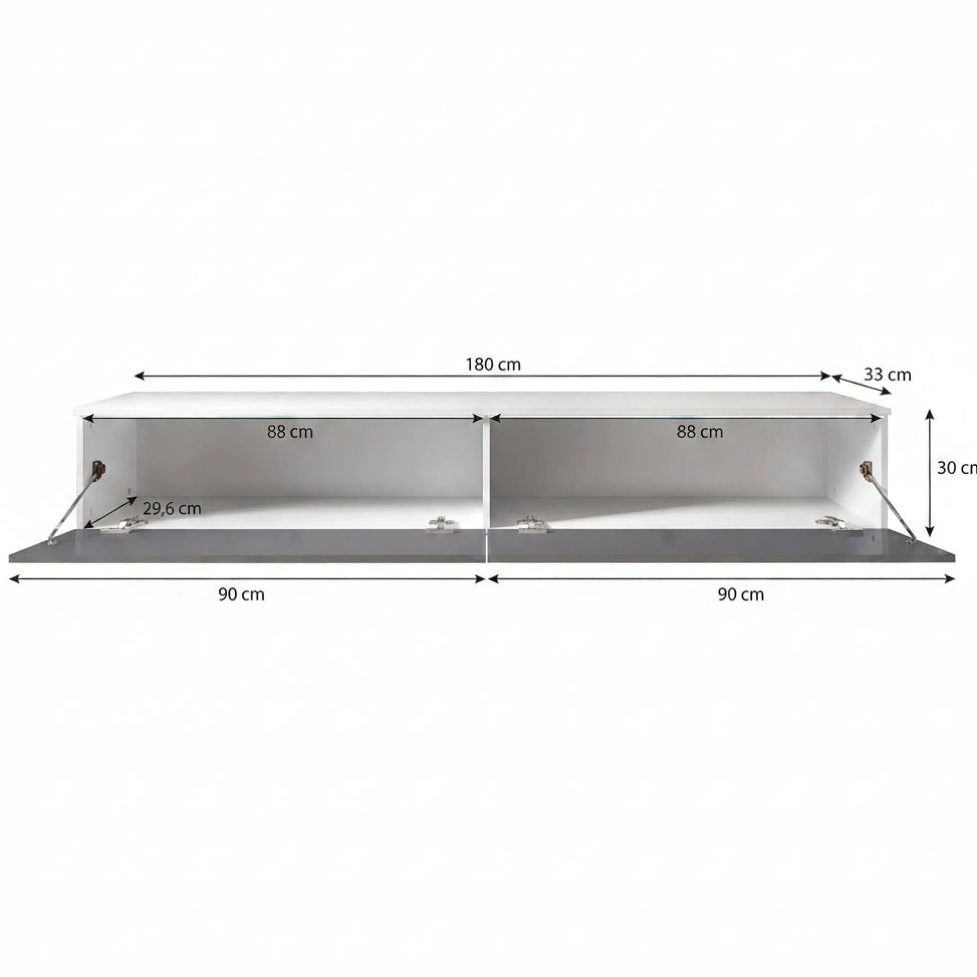 Dixon - TV-Meubel - Mat zwart - 180 cm