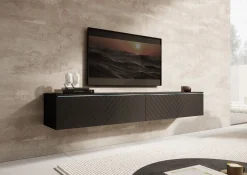 Dixon - TV-Meubel - Zwart visgraat - 180 cm