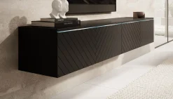 Dixon - TV-Meubel - Zwart visgraat - 180 cm
