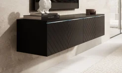 Dixon - TV-Meubel - Zwart visgraat - 140 cm