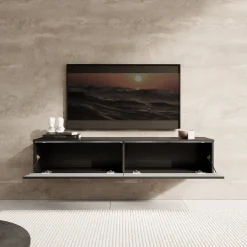 Dixon - TV-Meubel - Zwart visgraat - 140 cm