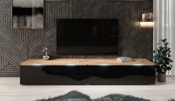 Dixon - TV-Meubel - Zwart/eiken - 180 cm