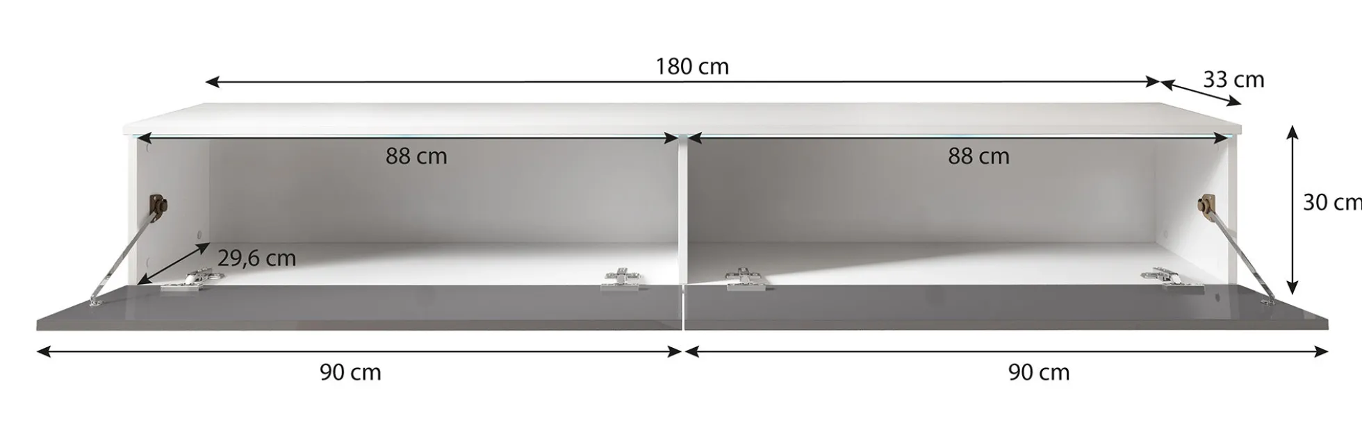 Dixon - TV-Meubel - Zwart/eiken - 180 cm